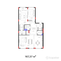 КД Mone — 3-ком 167,4 м² (от 206 032 470 тг)