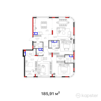 КД Mone — 5-ком 185,9 м² (от 228 855 210 тг)