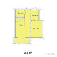 ЖК Apple Residence — 1-ком 58,6 м² (от 46 294 000 тг)