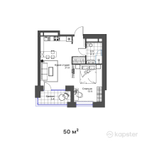 ЖК Seven Hills — 1-ком 50 м² (от 42 500 000 тг)