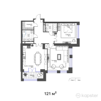 ЖК Seven Hills — 3-ком 121 м² (от 102 850 000 тг)