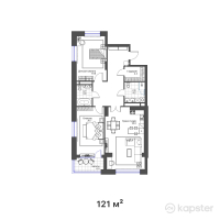 ЖК Seven Hills — 3-ком 121 м² (от 102 850 000 тг)