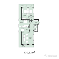 ЖК BAQSARAY — 4-ком 130,3 м² (от 42 354 000 тг)