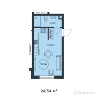 ЖК Munar Tau — 1-ком 24,5 м² (от 19 877 400 тг)