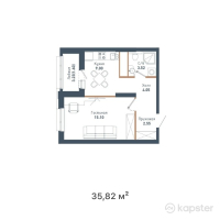 ЖК Sardar Family — 1-ком 35,8 м² (от 13 790 700 тг)