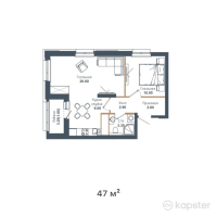 ЖК Sardar Family — 2-ком 47 м² (от 18 095 000 тг)