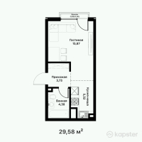ЖК Qamqor Qala — 1-ком 29,6 м² (от 11 832 000 тг)