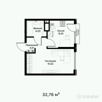 ЖК Qamqor Qala — 1-ком 32,8 м² (от 13 104 000 тг)