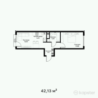 ЖК Qamqor Qala — 2-ком 42,1 м² (от 16 852 000 тг)