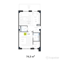 КД Baitas — 2-ком 74,5 м² (от 96 850 000 тг)