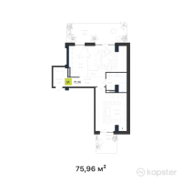 КД Baitas — 2-ком 76 м² (от 98 748 000 тг)