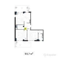 КД Baitas — 3-ком 93,7 м² (от 121 810 000 тг)