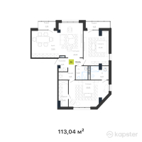 КД Baitas — 3-ком 113 м² (от 146 952 000 тг)