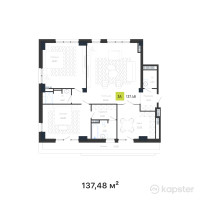КД Baitas — 3-ком 137,5 м² (от 178 724 000 тг)