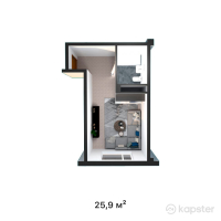 ЖК Aisafi — 1-ком 25,9 м² (от 10 878 000 тг)