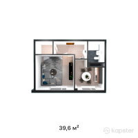 ЖК Aisafi — 1-ком 39,6 м² (от 16 632 000 тг)