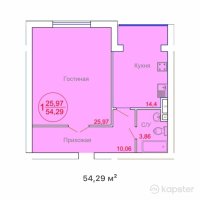ЖК Beibitshilik — 1-ком 54,3 м² (от 9 229 300 тг)