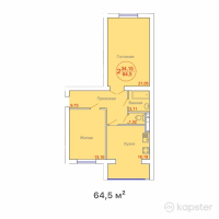 ЖК Beibitshilik — 2-ком 64,5 м² (от 10 965 000 тг)