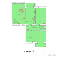 ЖК Beibitshilik — 4-ком 120,8 м² (от 20 537 700 тг)