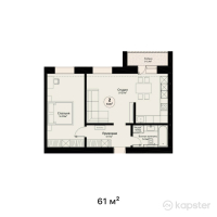 ЖК Amadina — 2-ком 61 м² (от 22 570 000 тг)