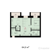 ЖК Amadina — 2-ком 64,5 м² (от 23 865 000 тг)