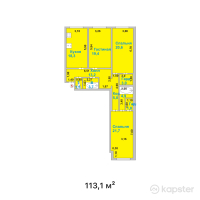 ЖК Дом на Ауэзова — 3-ком 113,1 м² (от 42 978 000 тг)