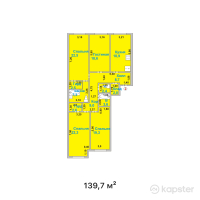 ЖК Дом на Ауэзова — 4-ком 139,4 м² (от 52 972 000 тг)