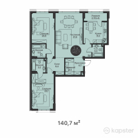 ЖК Gardens — 3-ком 140,7 м² (от 101 304 000 тг)