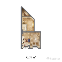 ЖК Sarmat — 2-ком 72,8 м² (от 18 774 660 тг)