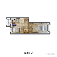 ЖК Sarmat — 3-ком 82,8 м² (от 21 370 140 тг)