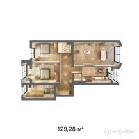 ЖК Sarmat — 4-ком 129,3 м² (от 33 354 240 тг)