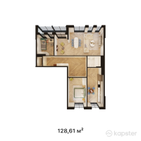КД Soho 14 — 4-ком 128,6 м² (от 154 332 000 тг)