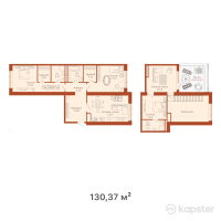 КД Paris — 5-ком 130,4 м² (от 71 703 500 тг)