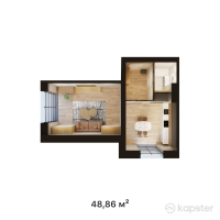ЖК Manhattan — 1-ком 48,9 м² (от 15 146 600 тг)