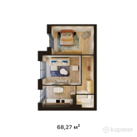 ЖК Manhattan — 2-ком 68,3 м² (от 21 163 700 тг)