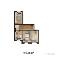 ЖК Manhattan — 3-ком 103,6 м² (от 32 100 500 тг)