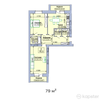 ЖК Центральный — 2-ком 79 м² (от 31 600 000 тг)