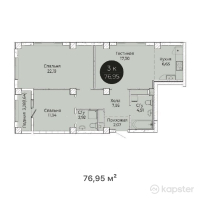 ЖК Ertis — 3-ком 77 м² (от 34 627 500 тг)