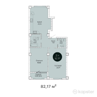 ЖК Ertis — 2-ком 82,2 м² (от 36 976 500 тг)