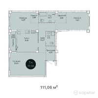 ЖК Ertis — 3-ком 111,1 м² (от 49 977 000 тг)