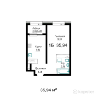 ЖК Maxima City — 1-ком 35,9 м² (от 21 564 000 тг)