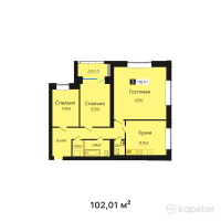 ЖК Береке — 3-ком 102 м² (от 41 314 050 тг)
