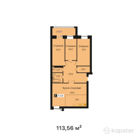 ЖК Береке — 4-ком 113,6 м² (от 45 991 800 тг)
