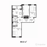 ЖК ӨNER — 3-ком 88,1 м² (от 40 540 000 тг)