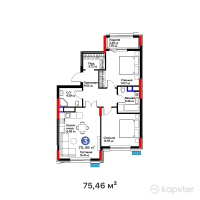 ЖК MoD. Urban — 3-ком 75,5 м² (от 42 710 360 тг)