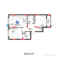 ЖК MoD. Urban — 3-ком 89,9 м² (от 50 900 380 тг)