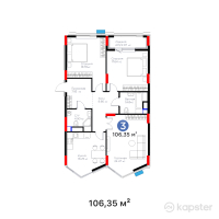 ЖК MoD. Urban — 3-ком 106,4 м² (от 60 194 100 тг)
