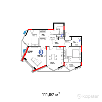 ЖК MoD. Urban — 3-ком 112 м² (от 63 375 020 тг)