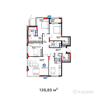 ЖК MoD. Urban — 4-ком 139,9 м² (от 79 155 100 тг)