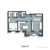 ЖК Status — 2-ком 70,6 м² (от 40 948 000 тг)